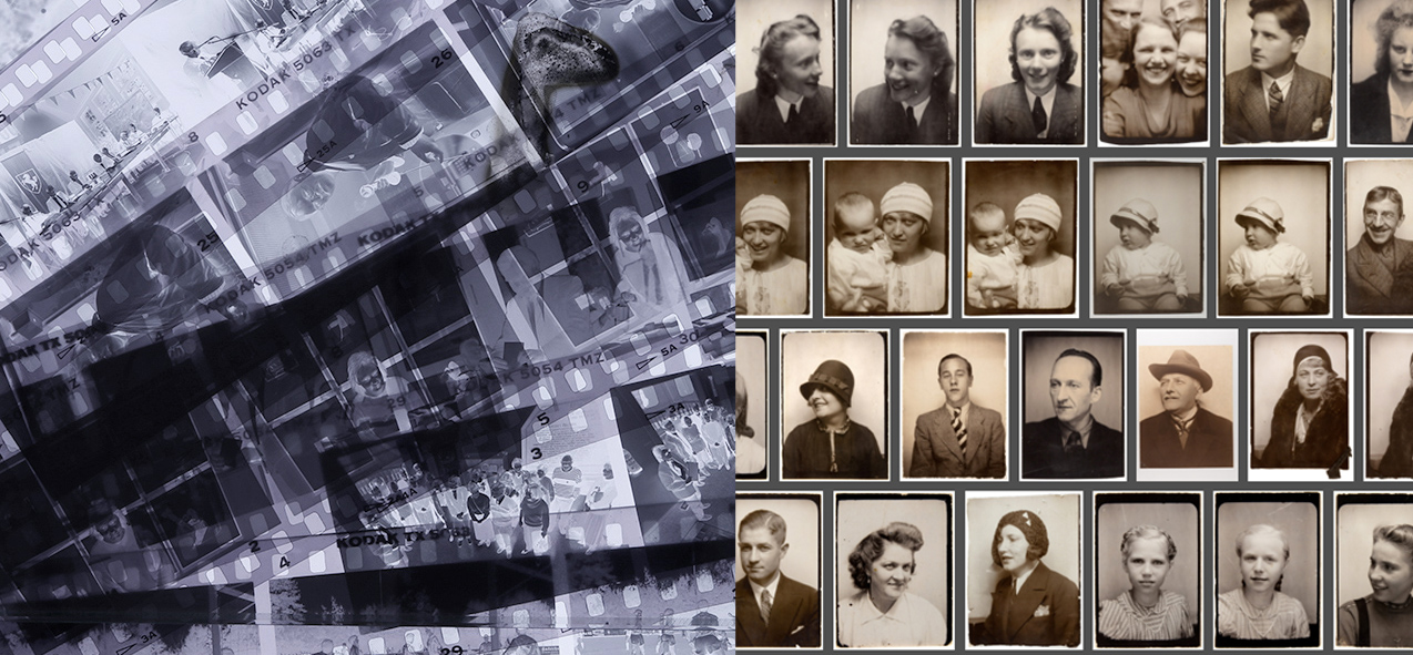 Historic negatives and portrait photographs as a symbol of photographic memory