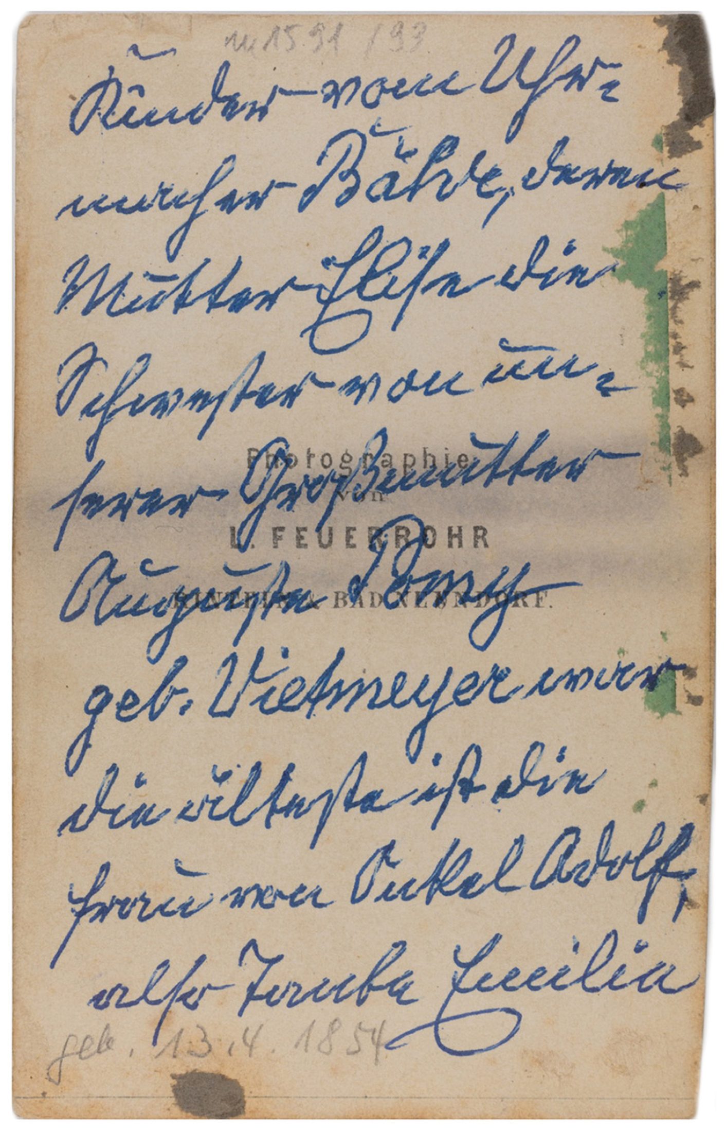 Platzhalter für Porträtaufnahme von vier Mädchen,
ca. 1870
